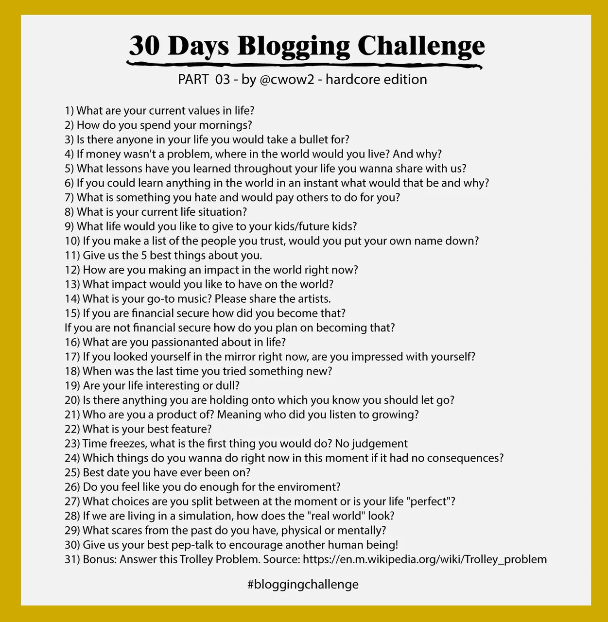 Blogging challenge 3