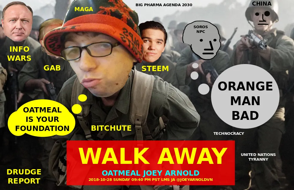 walkaway walk away wa meme npc contest war battle forest gump forrest joey arnold oja