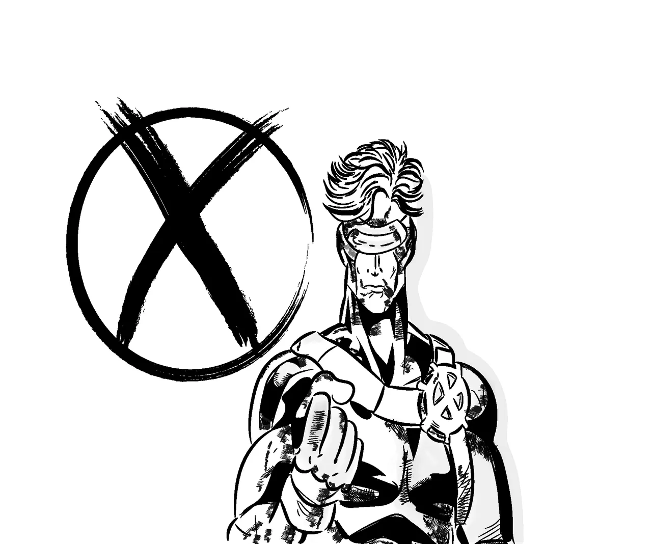 Cyclops X-Men (Black & White)