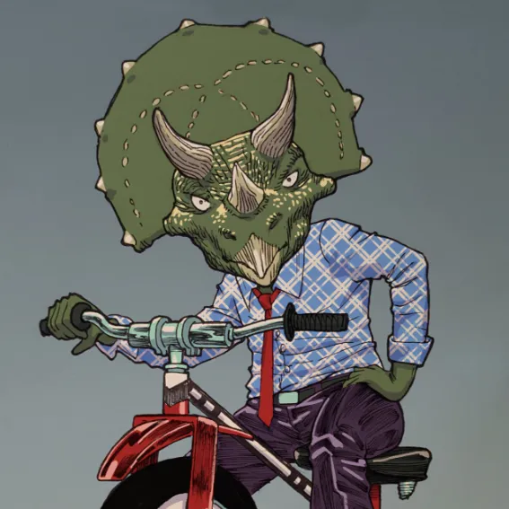 Triceratops on a Tricycle