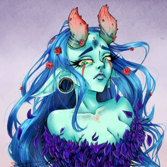 "Draw this in your Style" Demon Girl - Digital Art💀 [EN/ES]