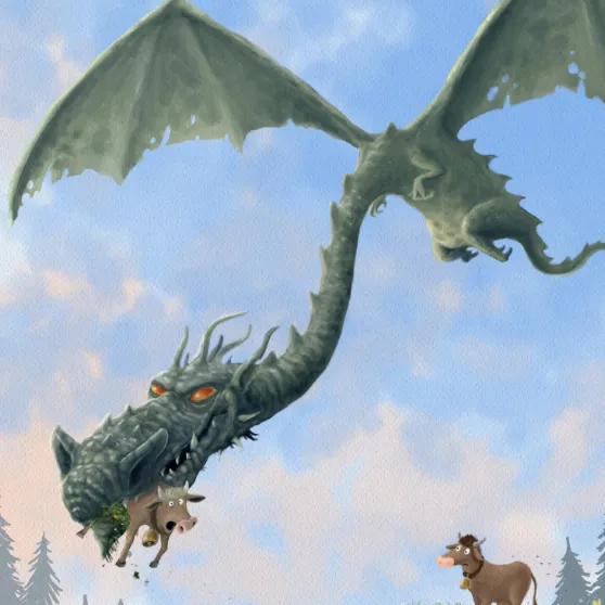 A Dragon having a snack