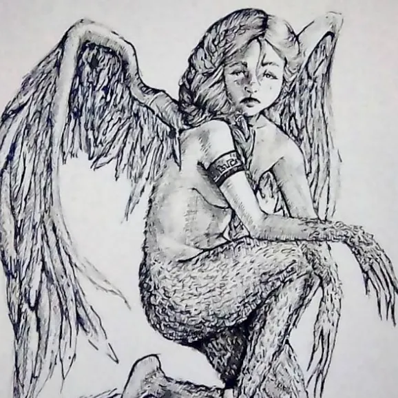 Drawing Greek Mythological Creatures - The Harpie