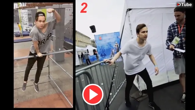 Vladimir Polianskii - Does one hand muscle up + Wins Russian parkour first place