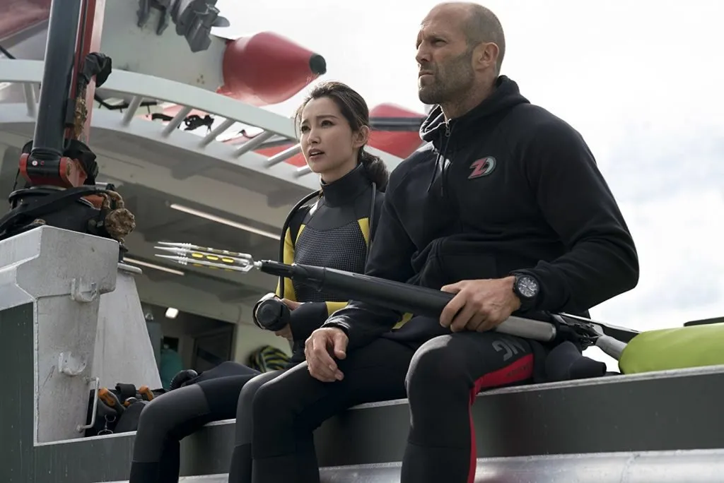 Jason Statham and Bingbing Li in The Meg (2018)