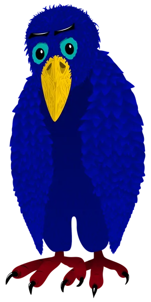 Drawing of a blue bird