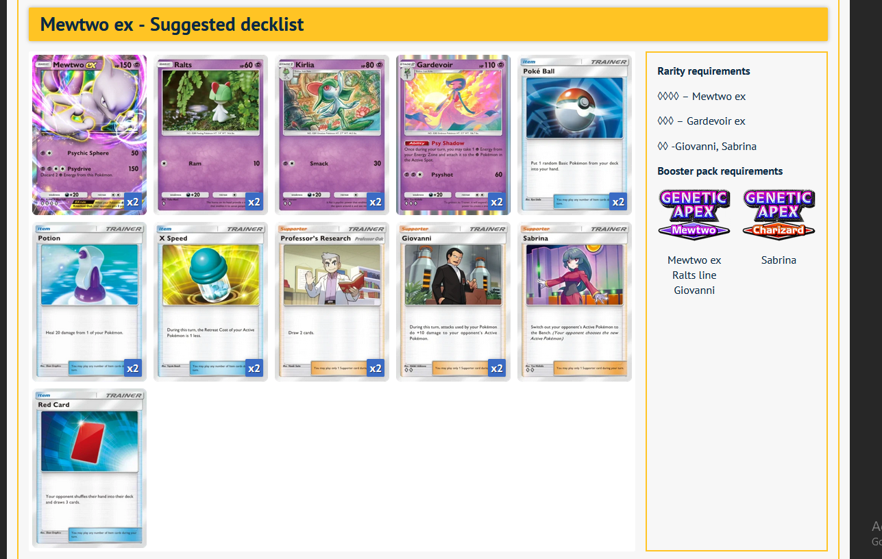 Pokemon TCG Pocket: Gardevoir & Mewtwo ex Deck Profile