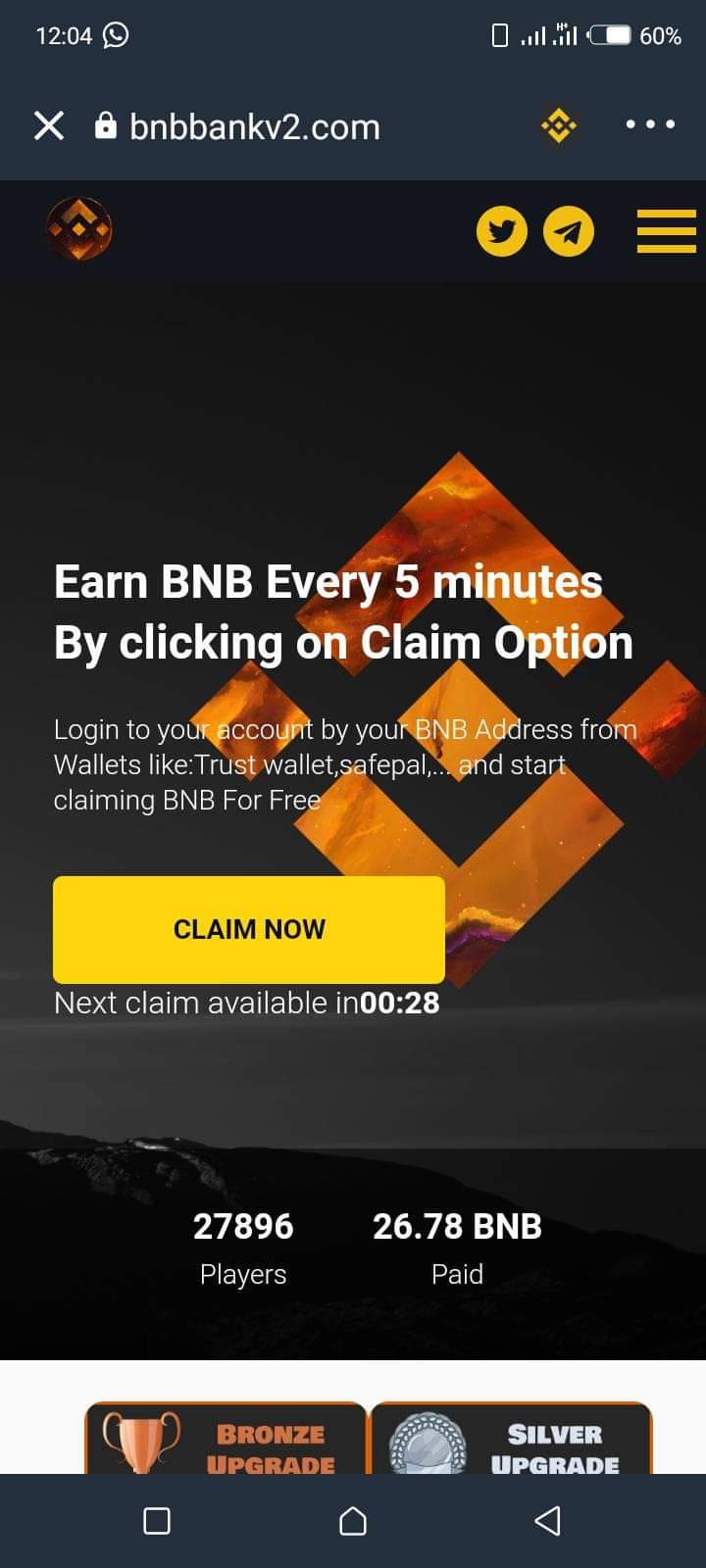 EARN free Bnb every 5 minutes