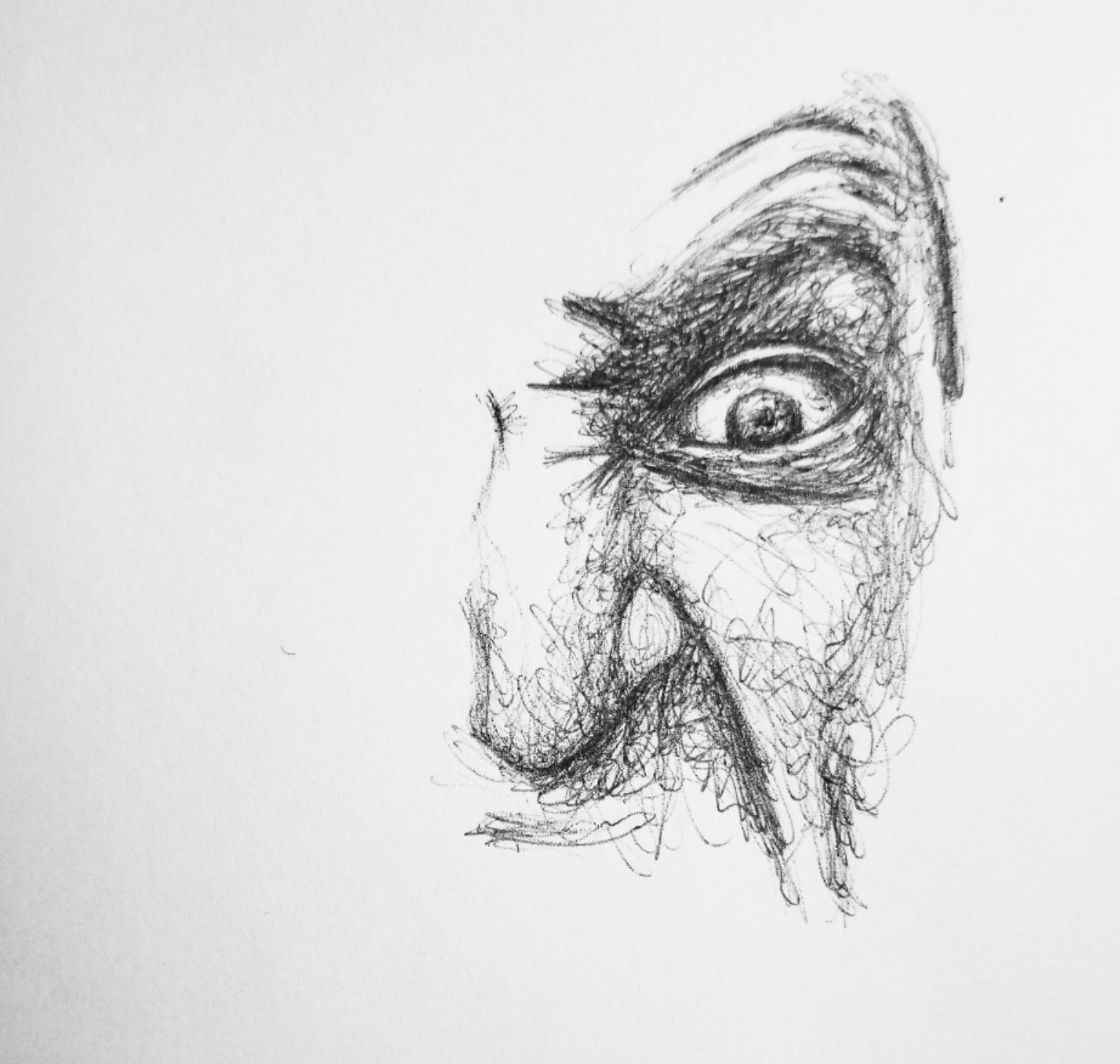 Grumpy Face Original Pencil Drawing 