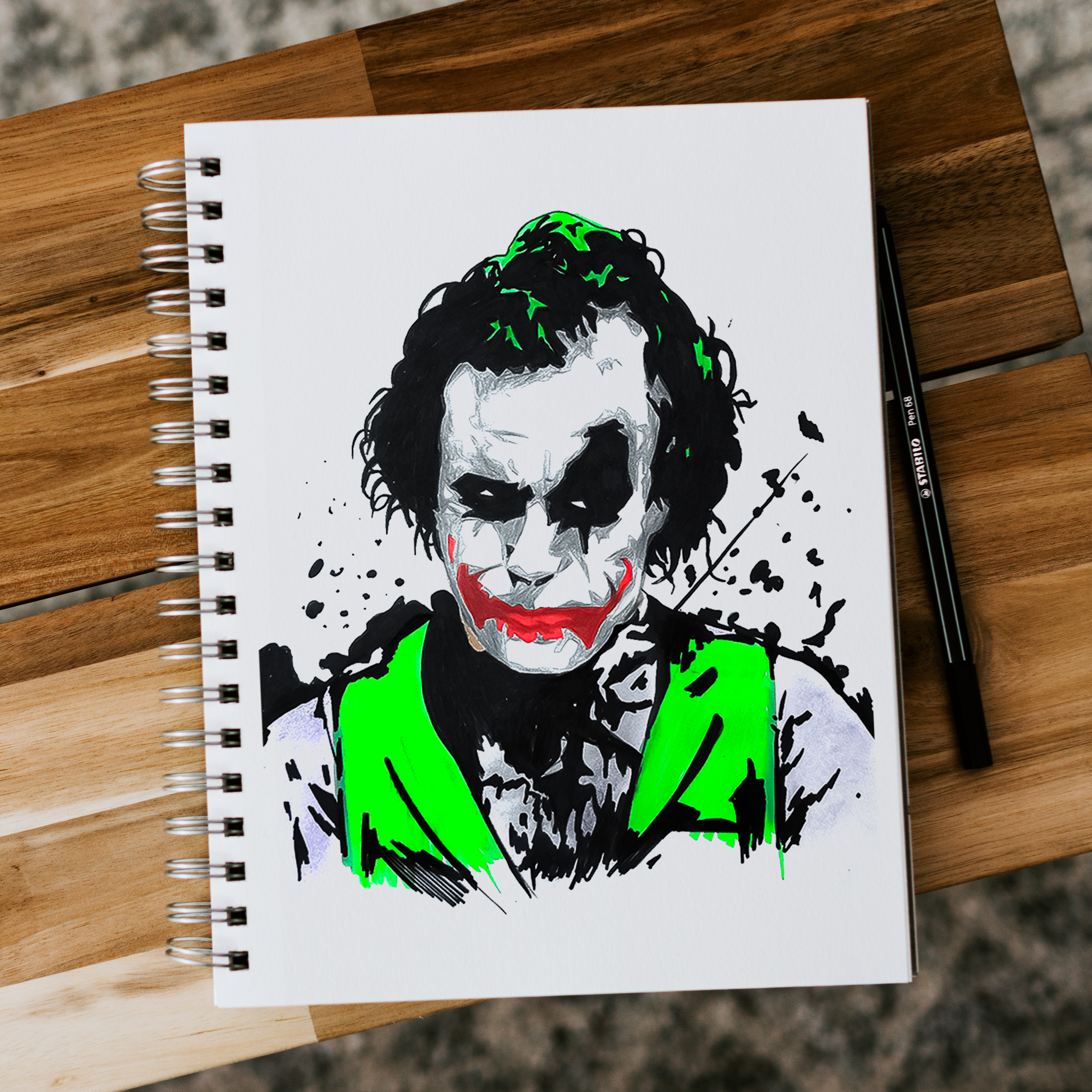 Joker Joaquin Phoenix Drawing by Valeriy Grebenyuk  Saatchi Art