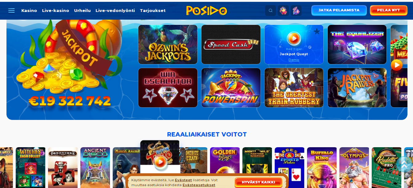 Suomalaiset pelaajat voittavat Posido Casinolla!