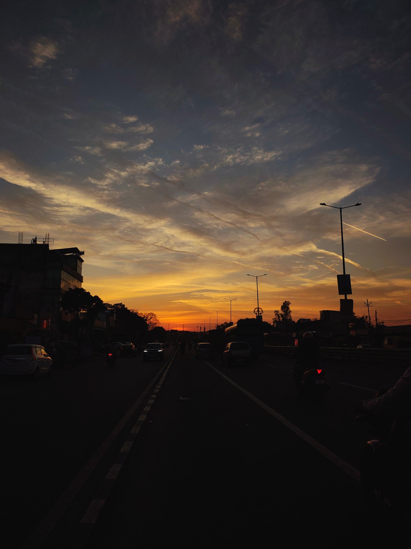 A Beautiful Sunset Mid Highway