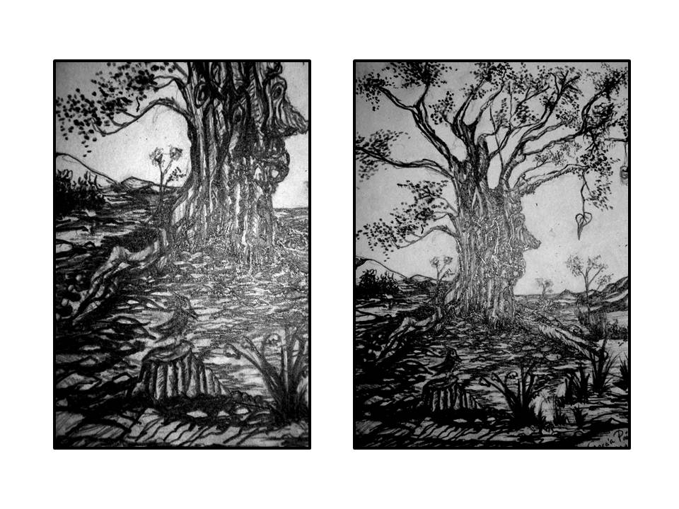 Dibujo de la naturaleza a mi estilo. Por @angelica79