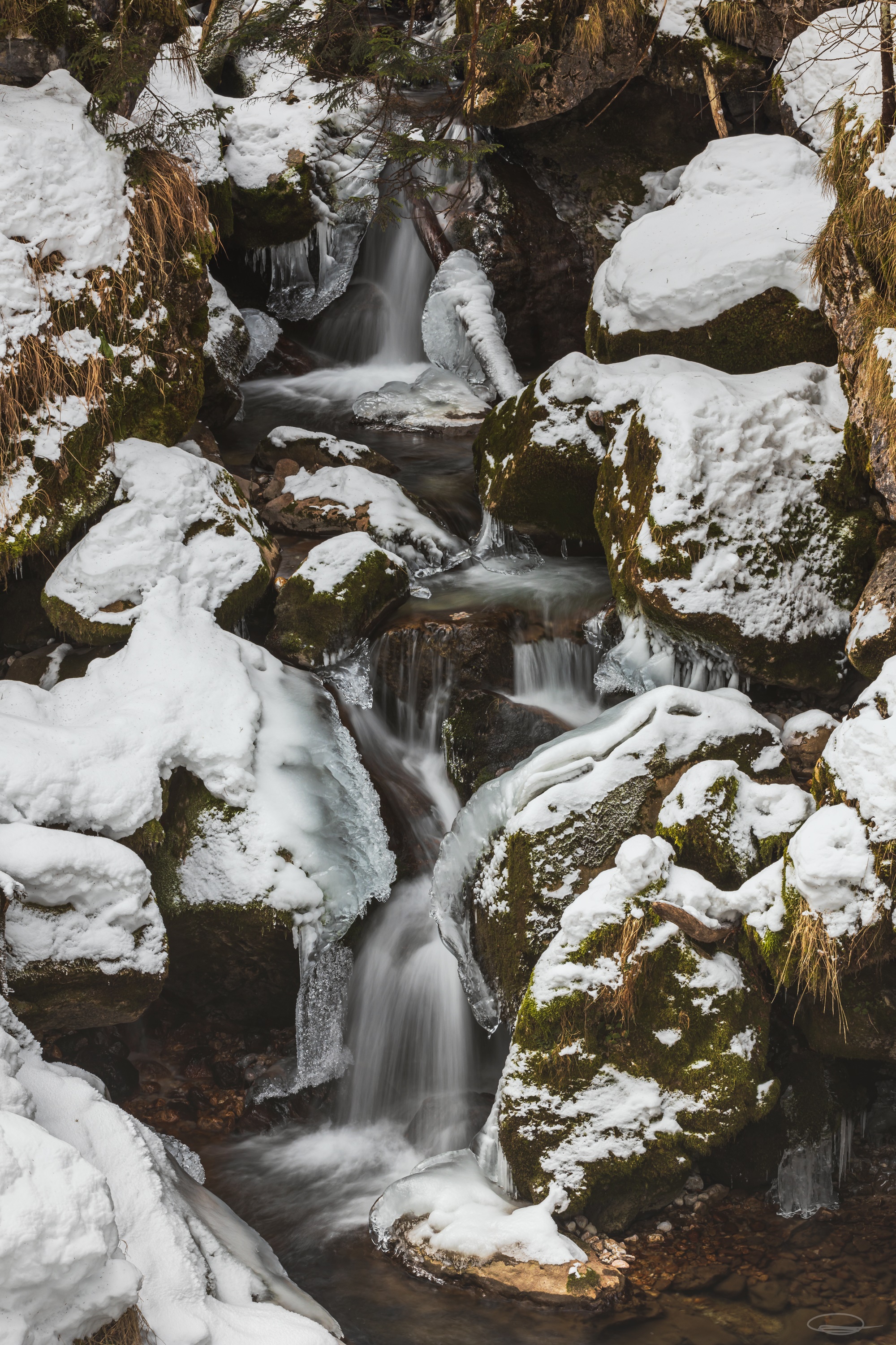 Wintertime: Freezing Water and Icy Waterfalls - Hartelsgraben / Gesäuse - Johann Piber