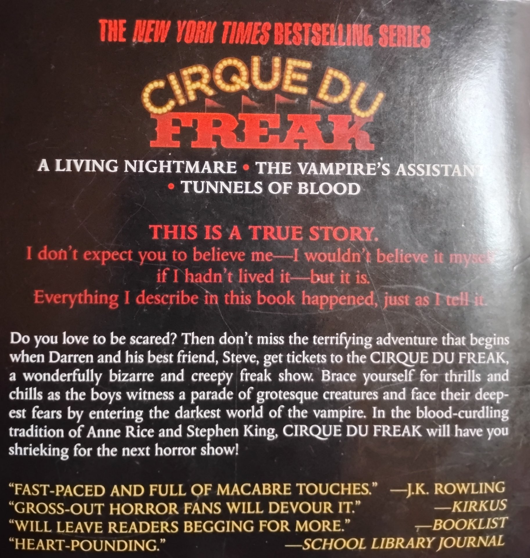 "Cirque Du Freak - A Living Nightmare" Chapters 1-9 - My Thoughts