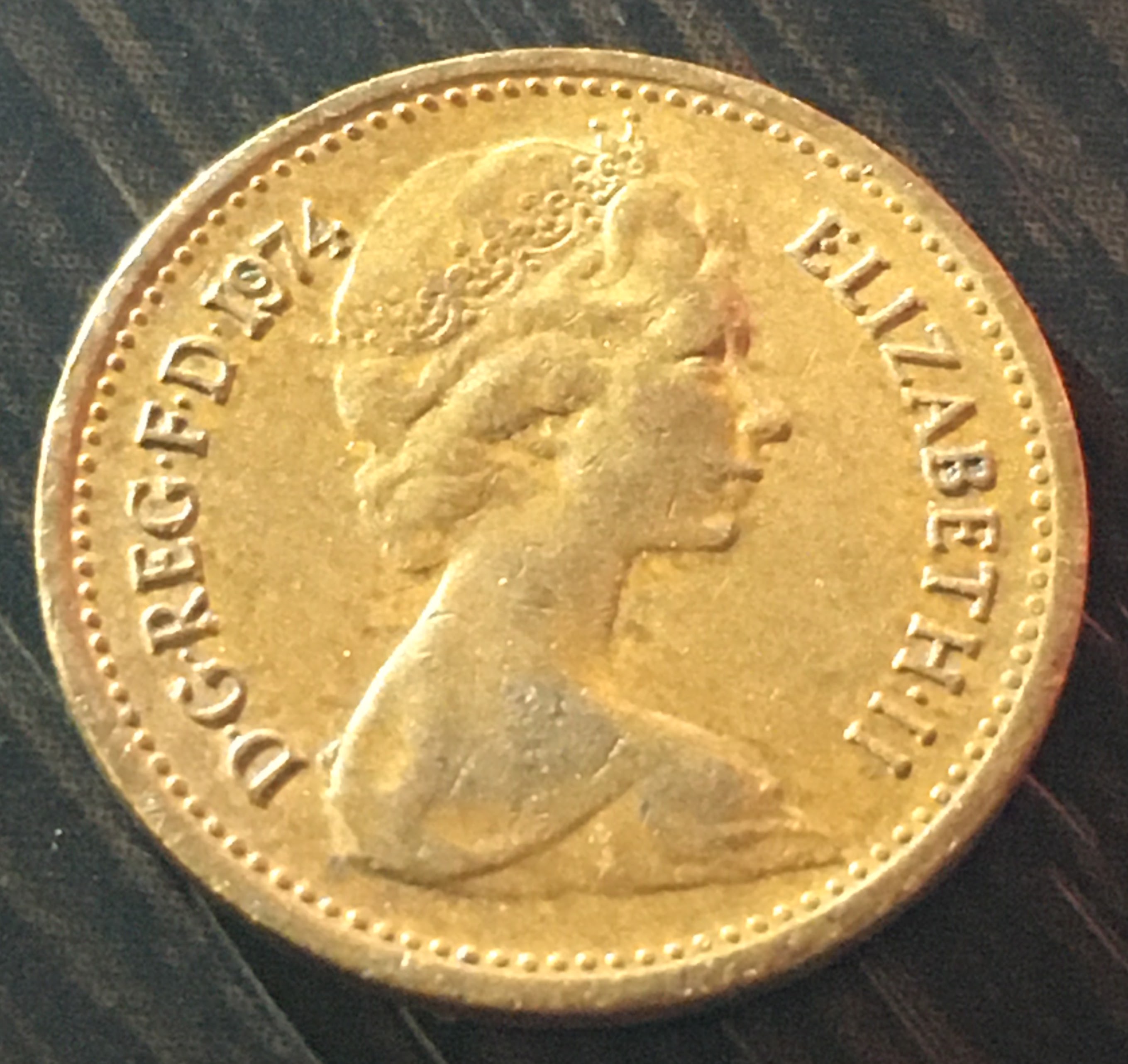 Монети світу: ½ пенні, Великобританія. Монета 1974 року