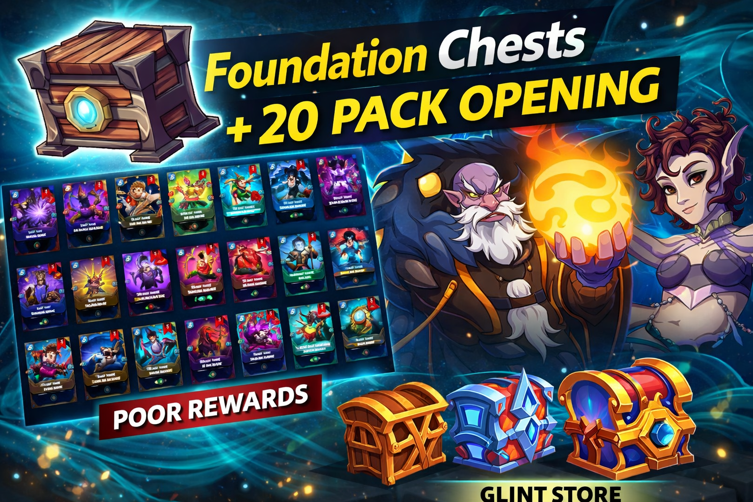 Splinterlands - Opening 20 Foundation Packs, Glint Store Confusion, and Battling with My New Conclave Arcana Monster