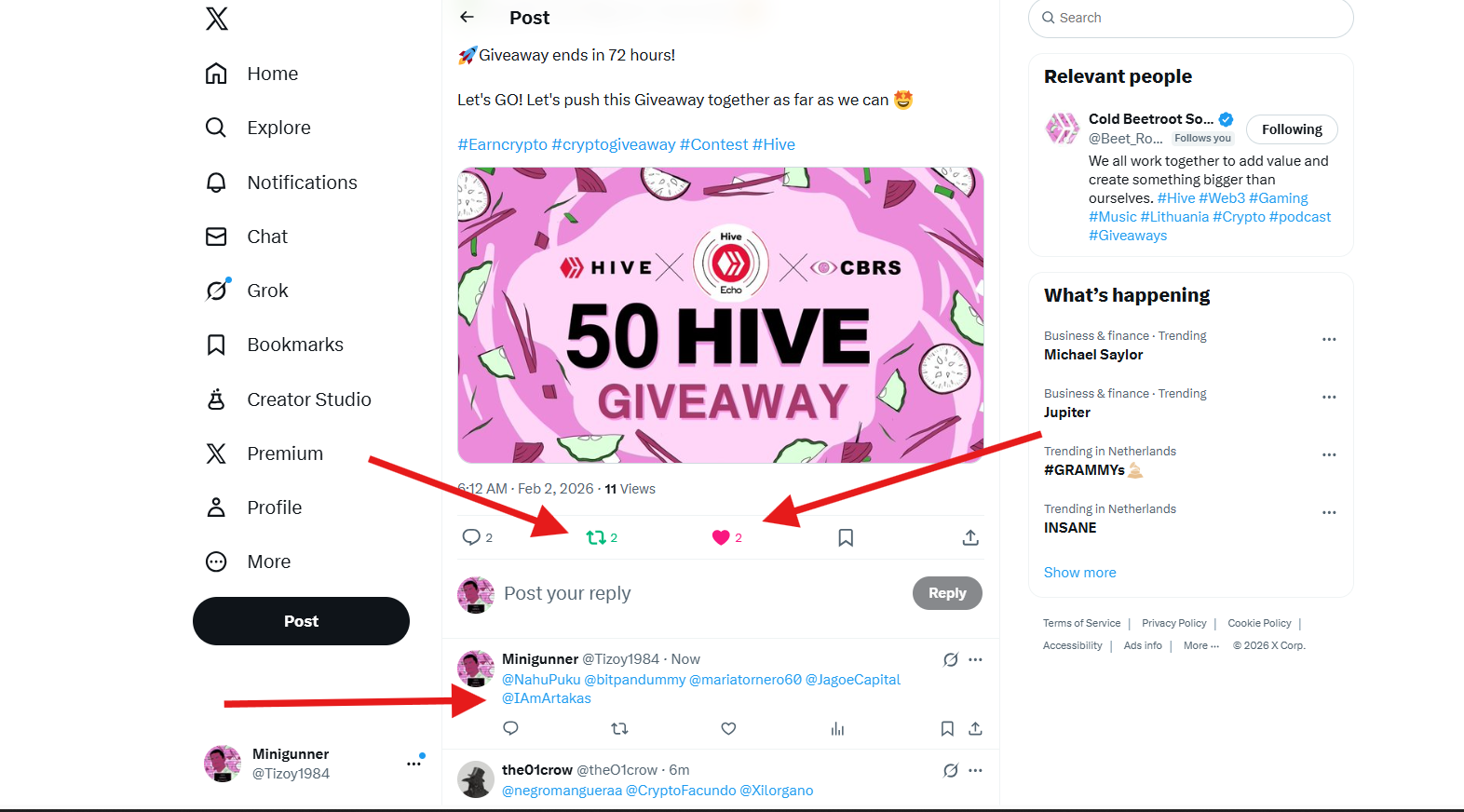 Earn $HIVE by supporting Hive-Echo on X