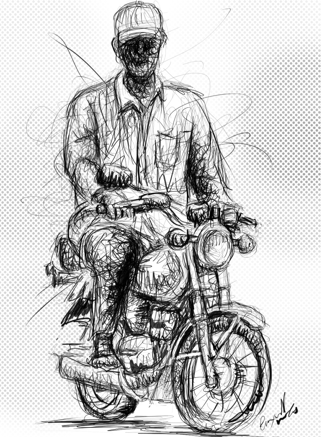 Bike Rider - Figure Drawing 