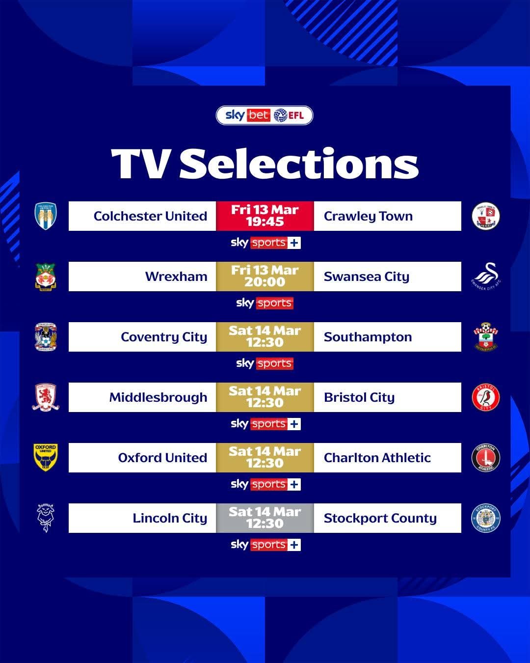 EPL Round 30 & EFL Round 37