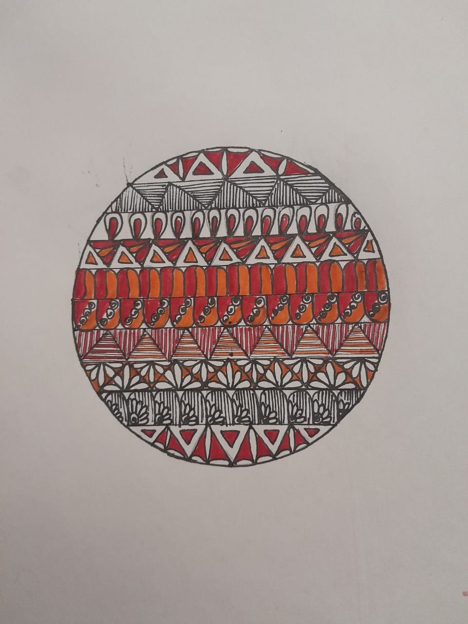 Colorful Mandala Drawing for Art Therapy