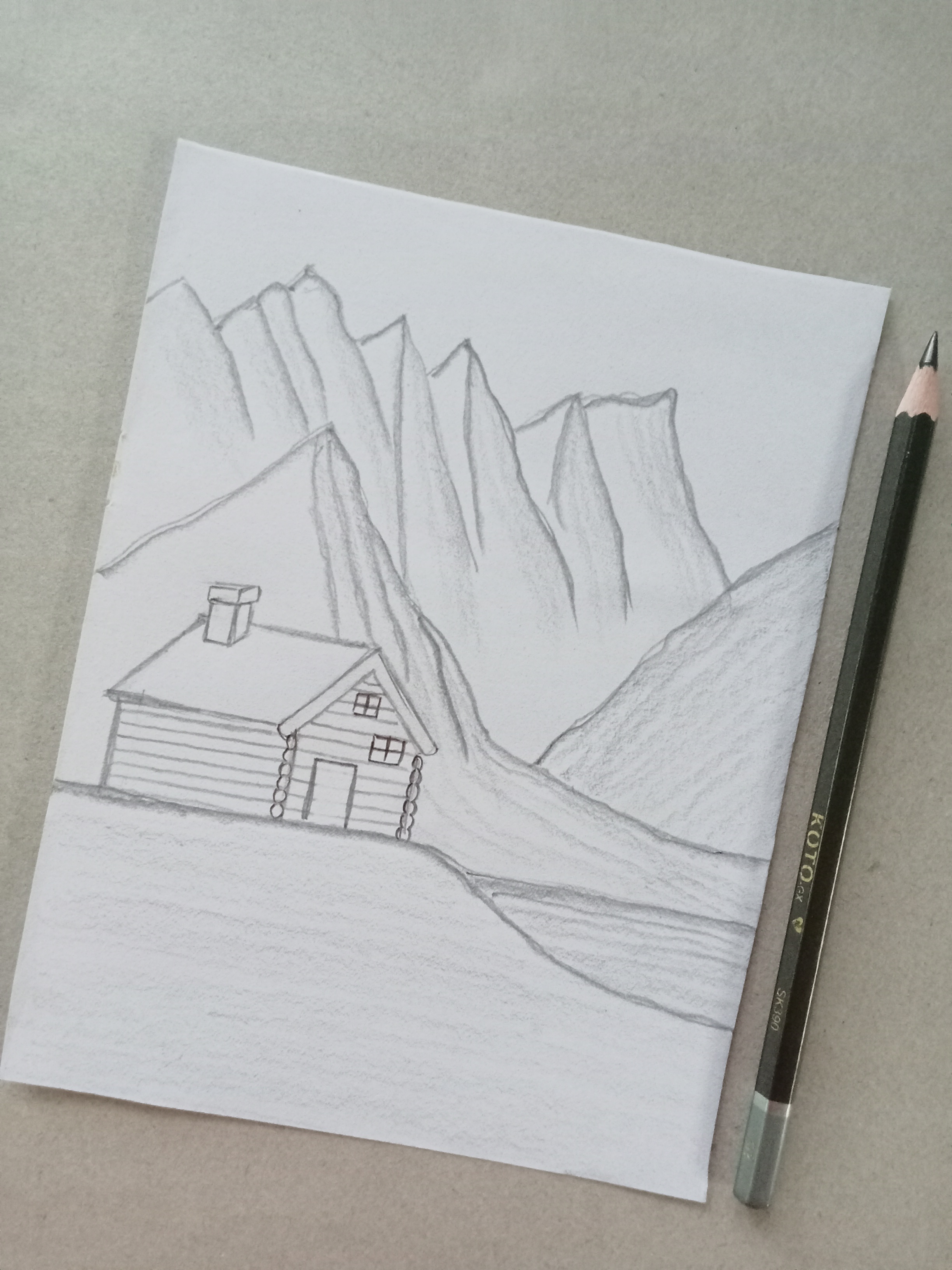 Mountain Scenery Drawing