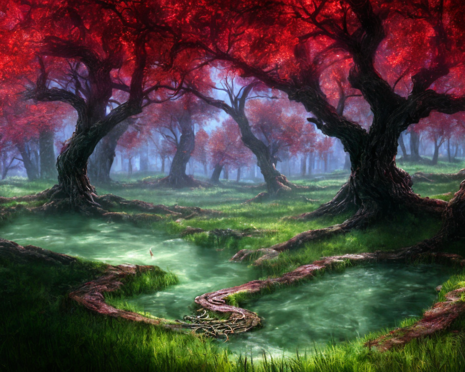 @deepspiral/the-scarlet-scourged-forest-artistic