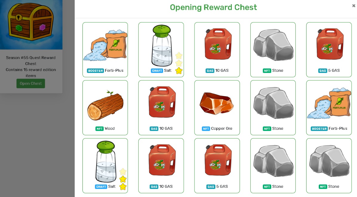 Dcrops - moje odměny za splnění úkolů