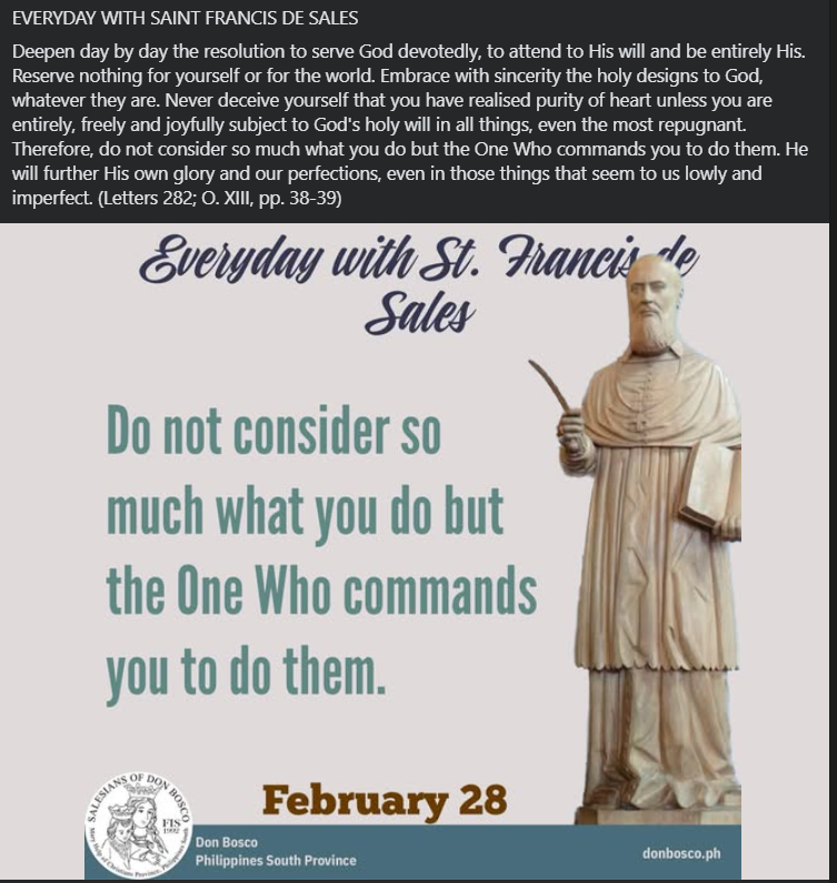 For any practicing Catholic, St. Francis de Sales is really a big help! 🙏 Thank ...