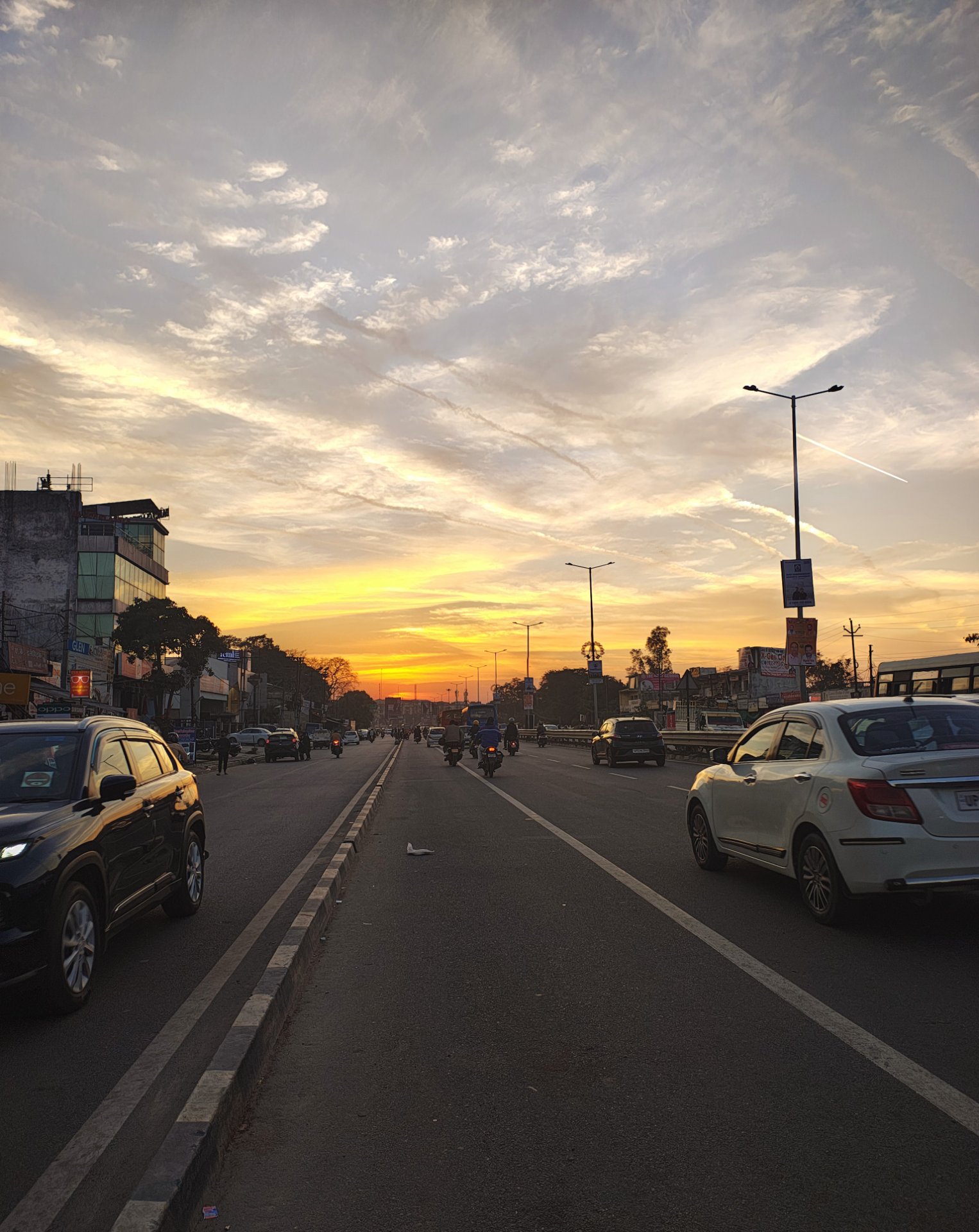 A Beautiful Sunset Mid Highway