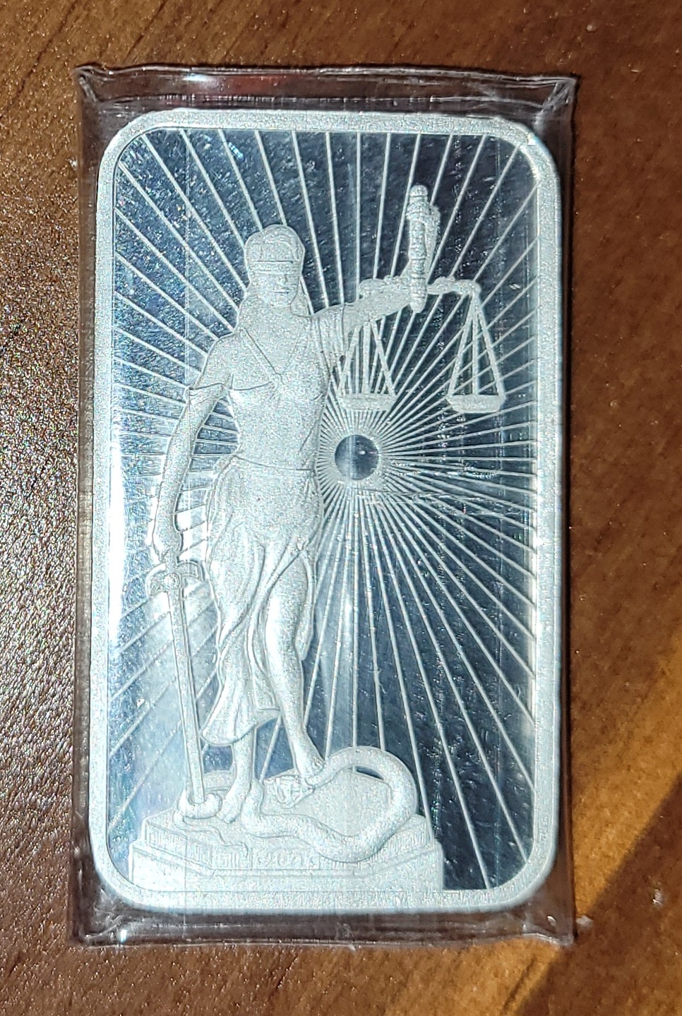 2021 1oz Silver Kinesis Lady Justice Bar