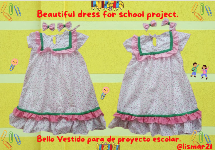 (ENG-ESP) 🌷 Beautiful dress for school project. 🌷 Bello Vestido para de proyecto escolar. 🌷    