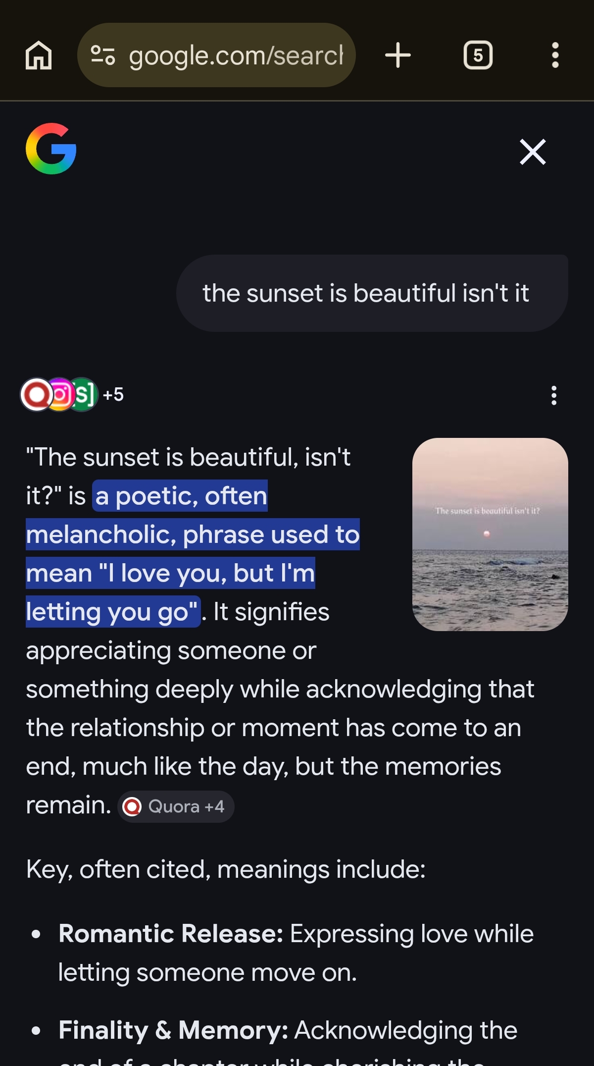 The sunset is beautiful isn't? 