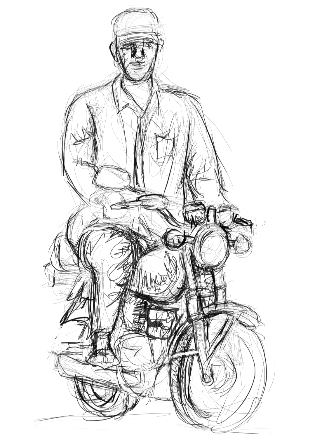Bike Rider - Figure Drawing 