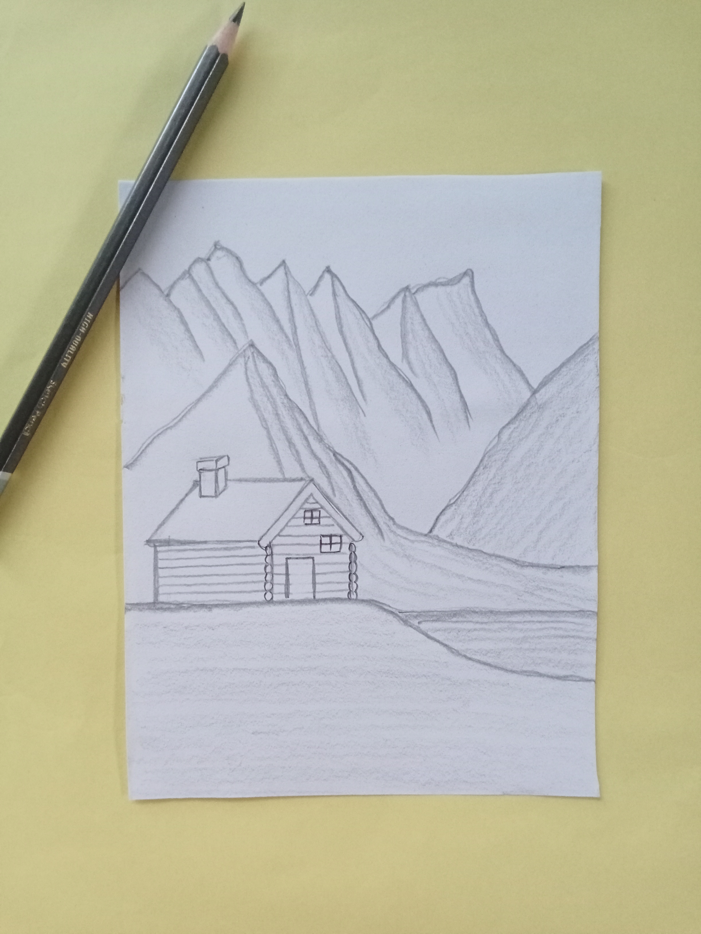 Mountain Scenery Drawing