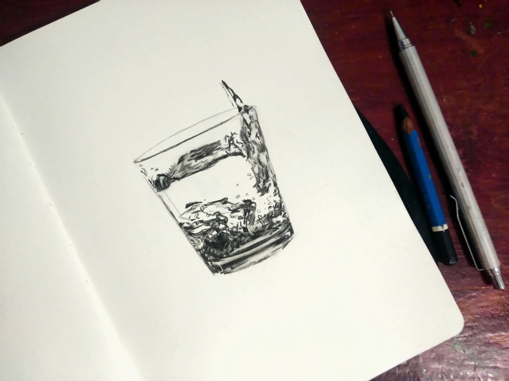 hyperrealism drawing water