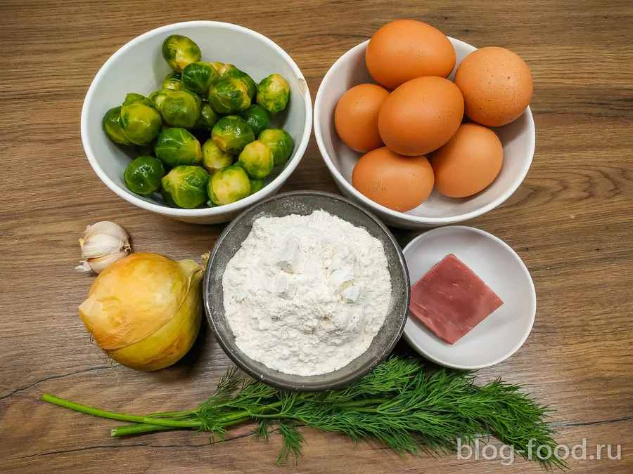 Ham and Brussels sprouts pie
