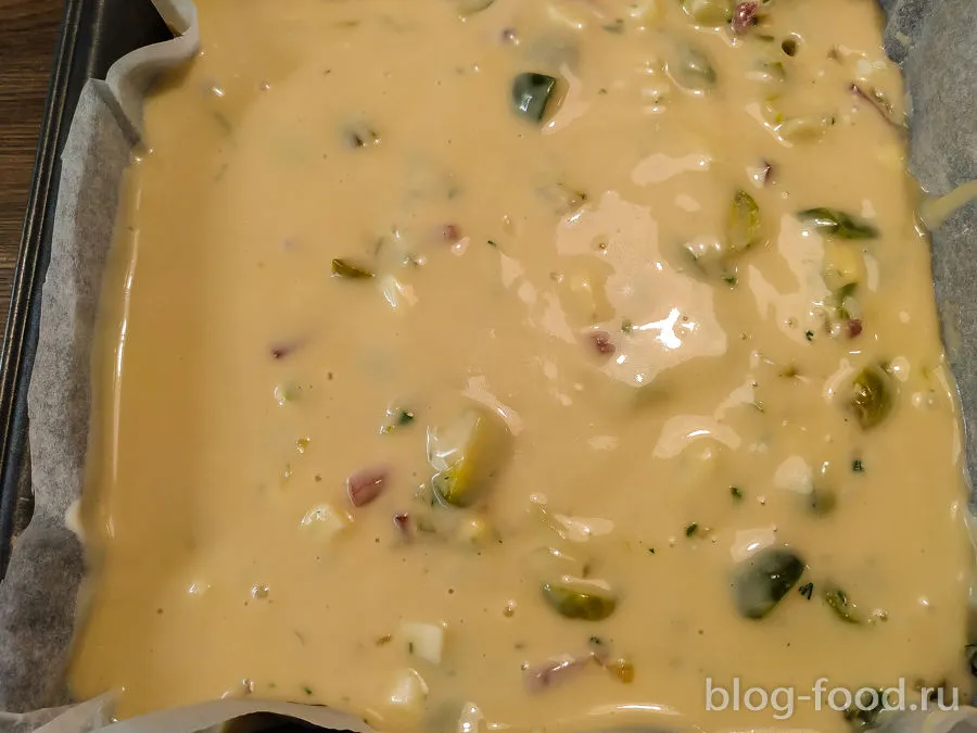 Ham and Brussels sprouts pie