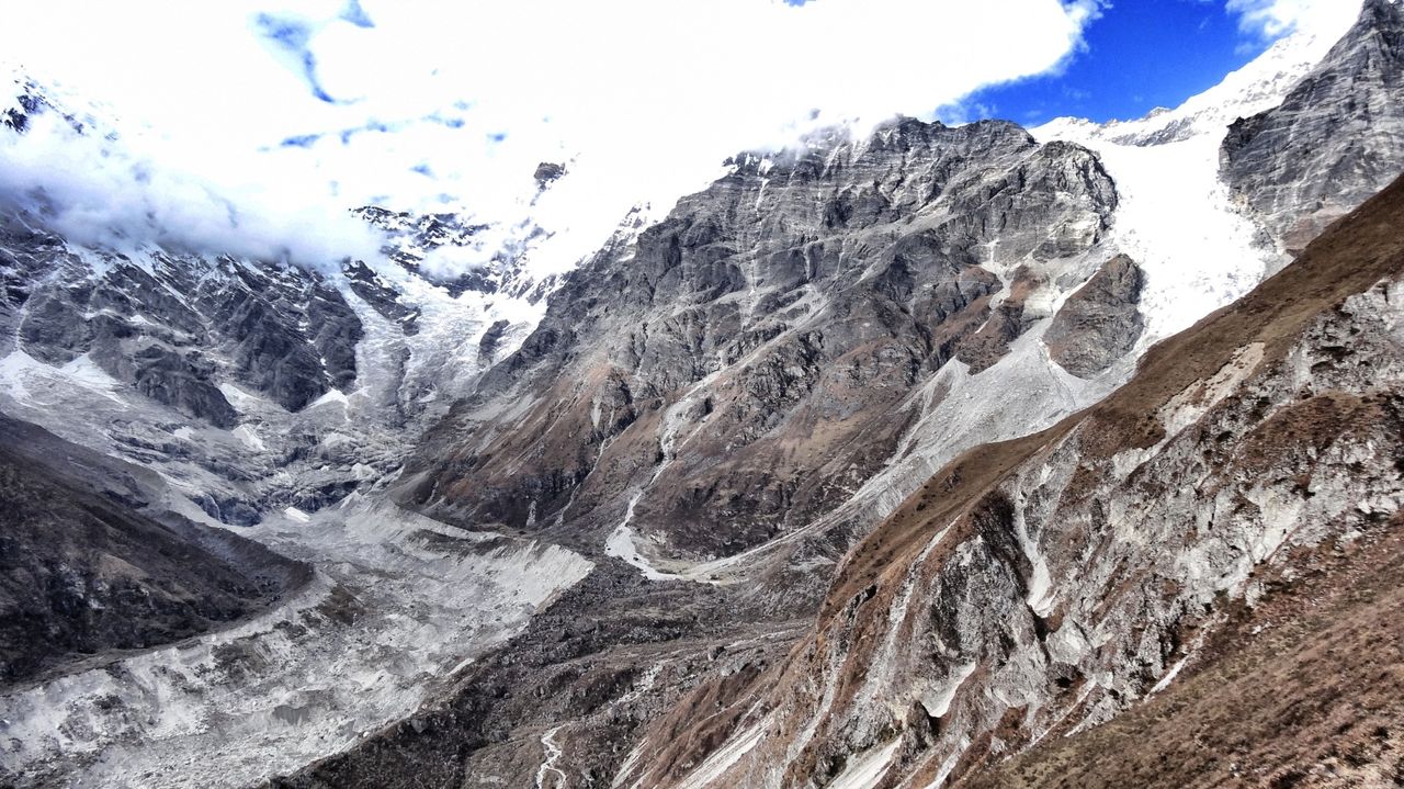 Over the glacier.
