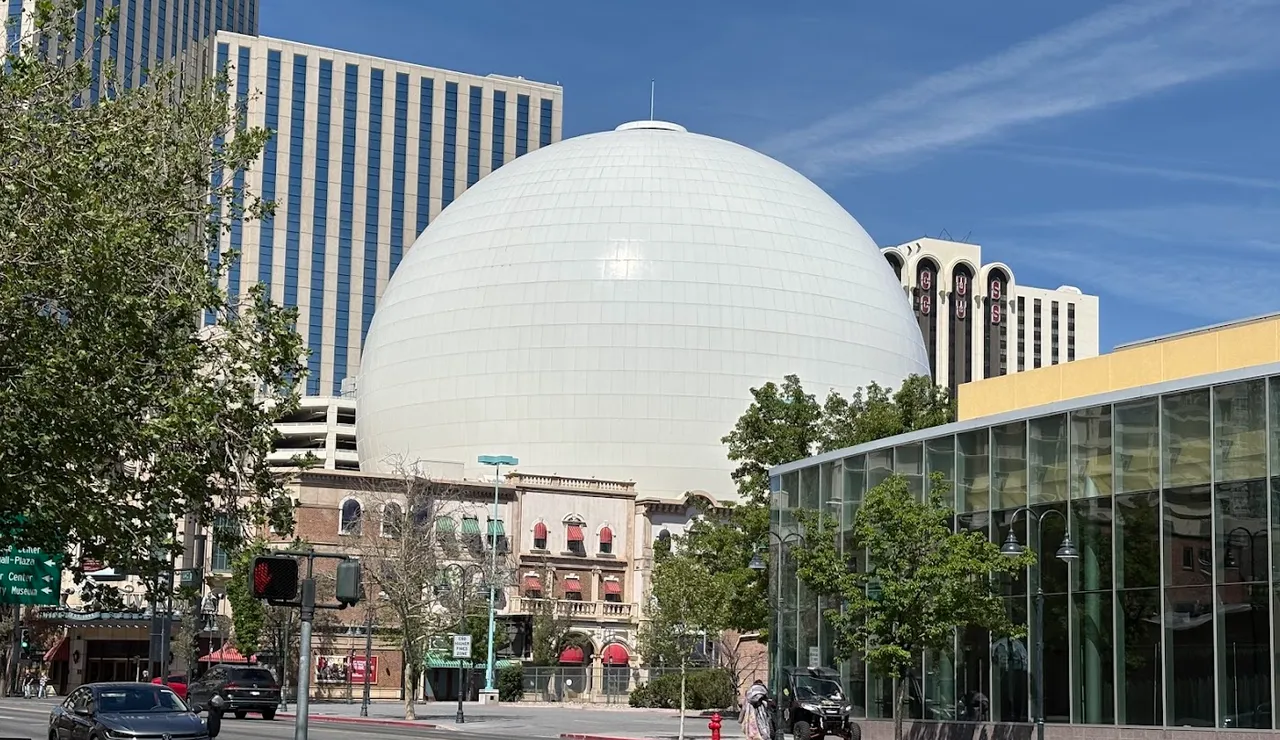 Street view of the Silver Legacy dome.
