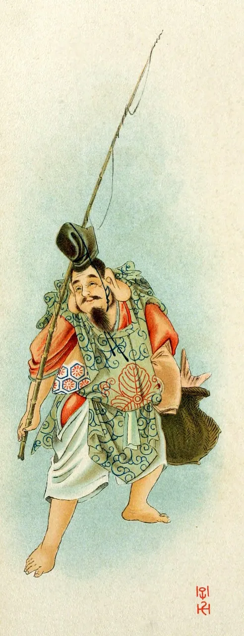 Ebisu, from Mythological Japan : the symbolisms of mythology in relation to Japanese art, with illustrations drawn in Japan, by native artists (1902)