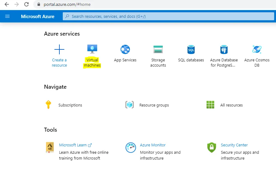 Azure Create Step 2