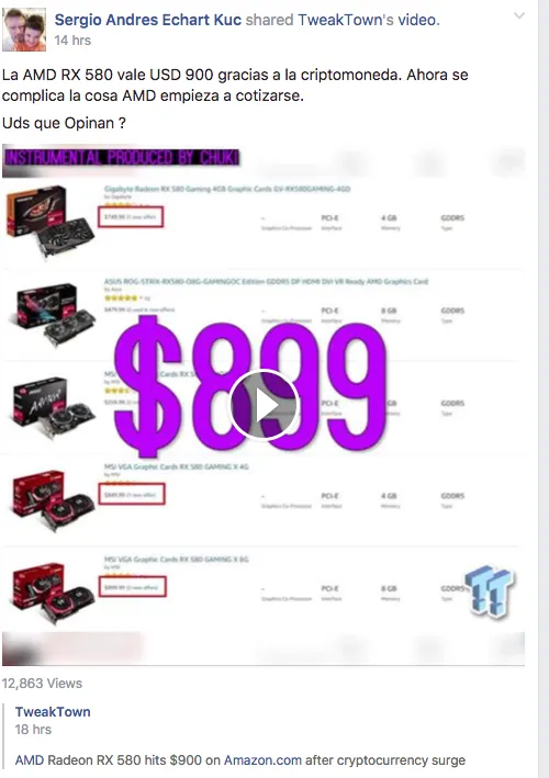 noticia de venta de GPU para minería