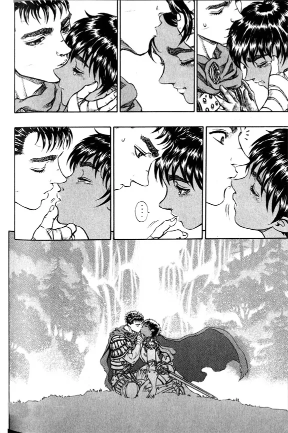 Beso entre Guts y Casca