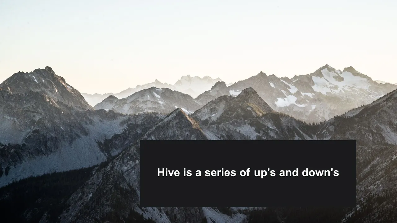 Hive is a series of up's and down's.jpg