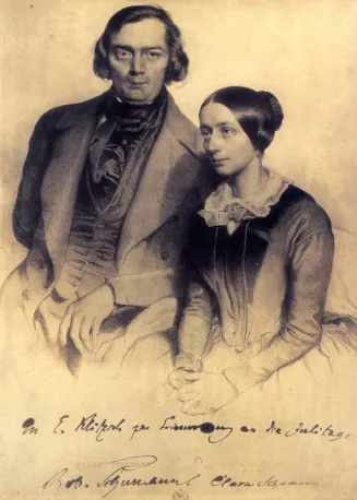 Schumann robert and clara 1847 daguerrotype by edward kaiser public.jpg