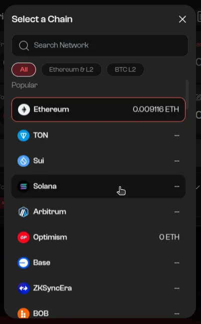 Some of the supported networks