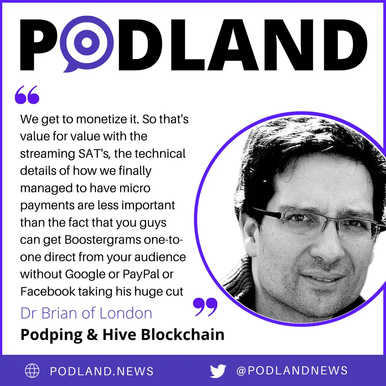 Podland cover with quote from Brian of London