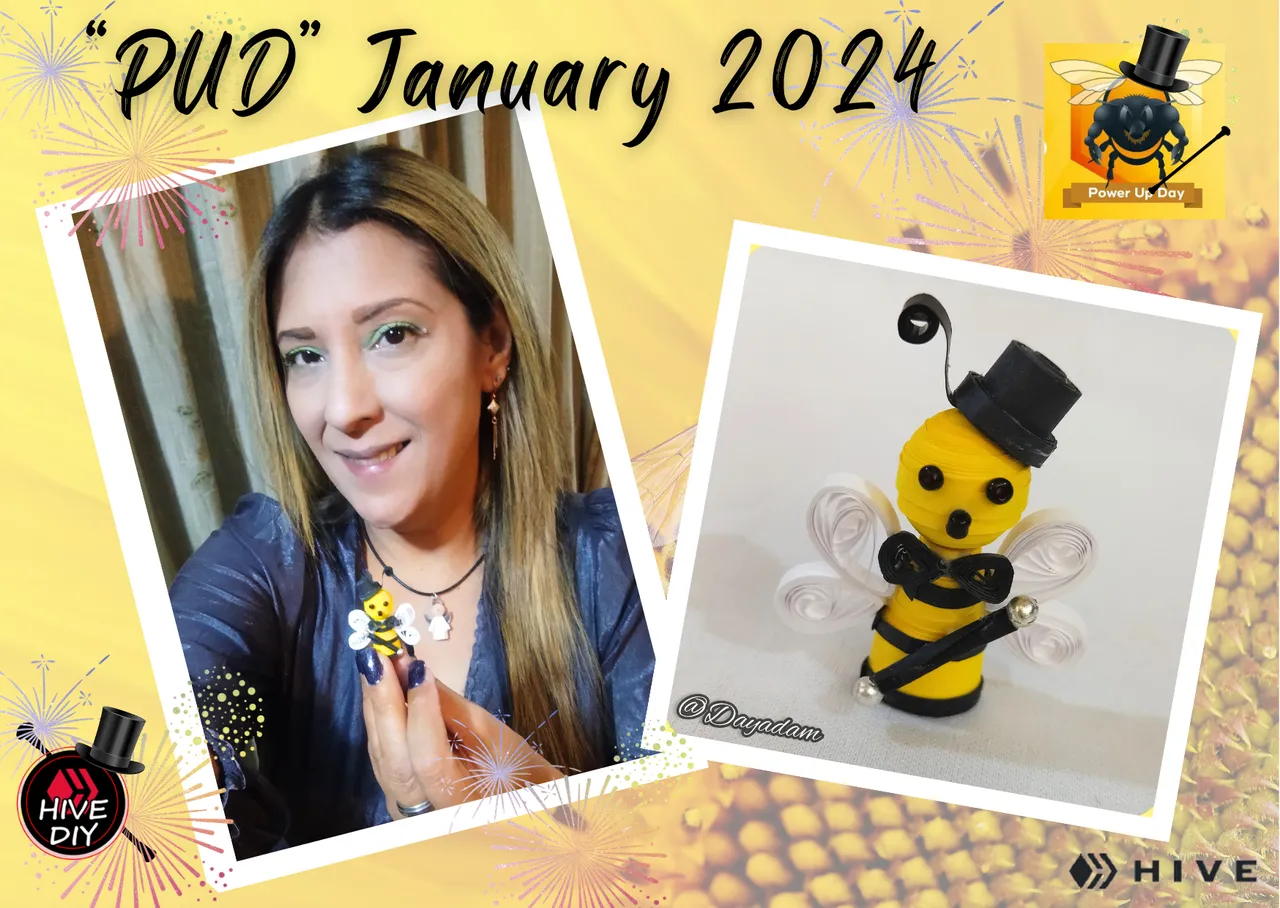 3D Gala Bee // Quilling Technique // PUD January 2024 [Eng-Esp]