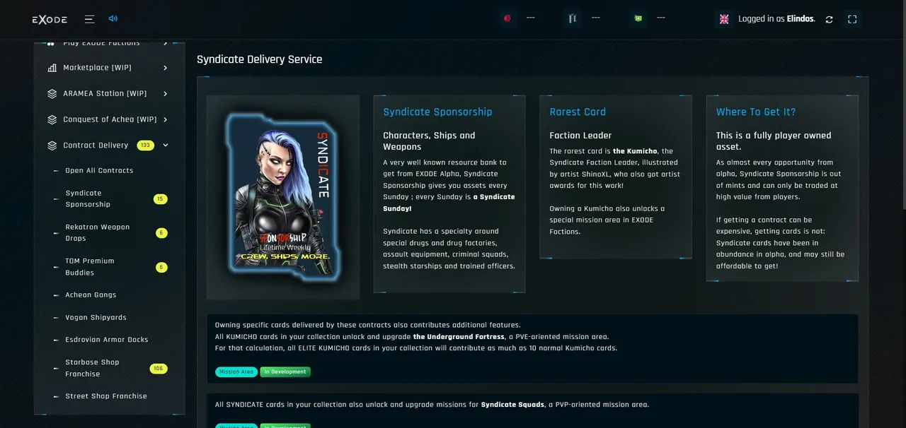 The new sidebar gives access to many services, one of which is the new Contract Delivery Service!